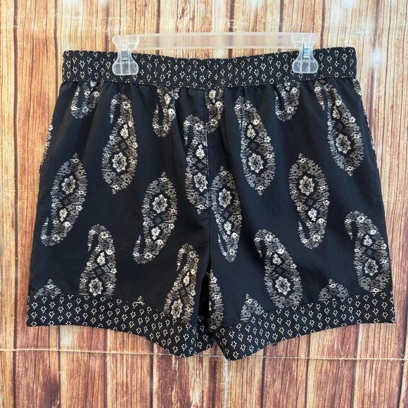 Knox Rose Women’s Cotton Blend Paisley High Waist Chino Shorts Charcoal Sz Large - Picture 3 of 8